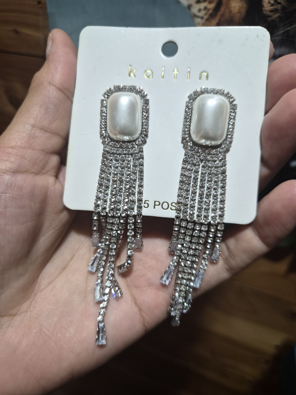 Fashion Katin Silver Pearl Fringe Drop Earrings